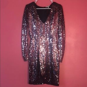 Rose gold glitter ombré dress